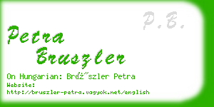 petra bruszler business card